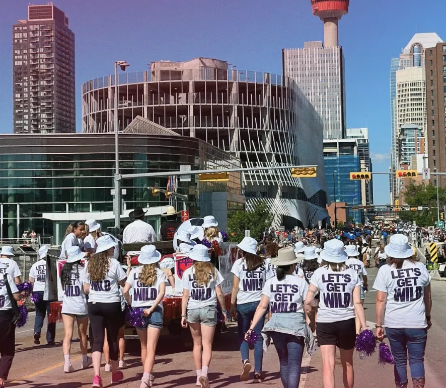 Calgary Wild FC fans at the Calgary Pride Parade